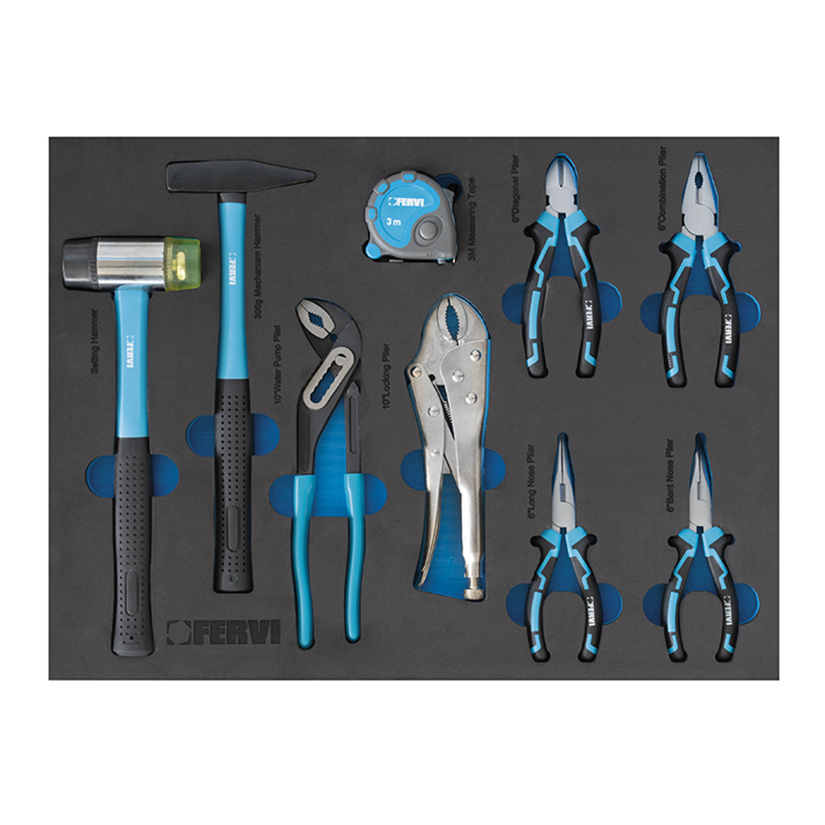 Carrello portautensili completo Fervi 7 cassetti 298 pezzi