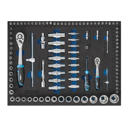 Carrello portautensili completo Fervi 7 cassetti 298 pezzi