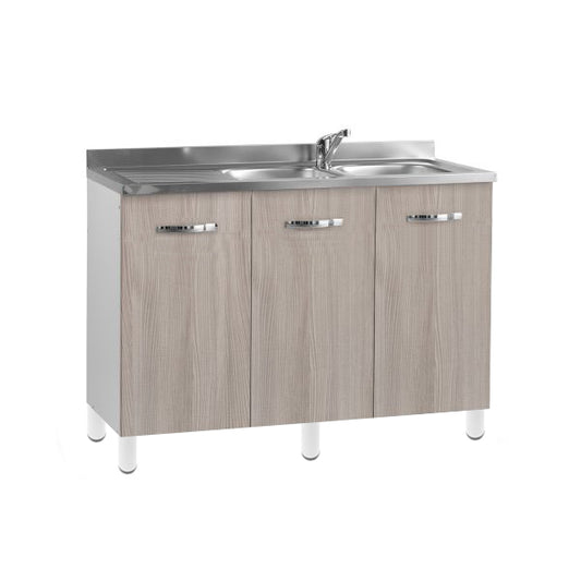 Mobile sottolavello cucina 120x48x85 cm olmo perla vasca a destra