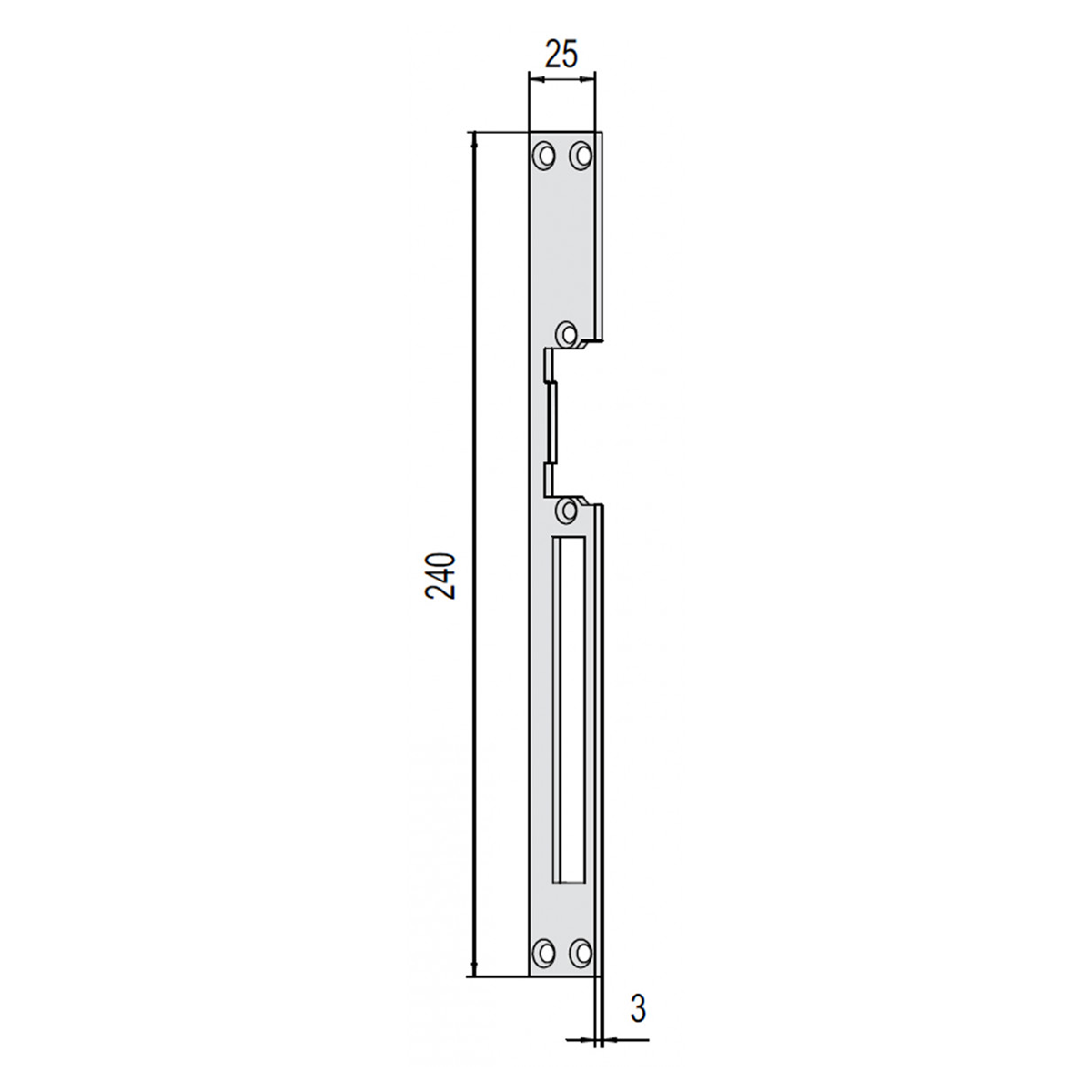 Frontale piatto a bordi quadri in acciaio inox satinato Cisa