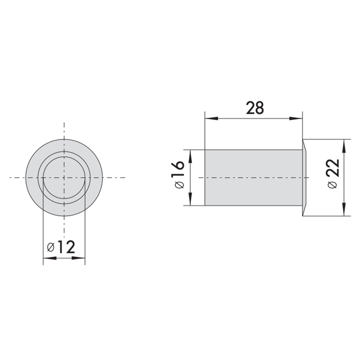 Bocchetta a pavimento in ottone d. 12 mm Cisa