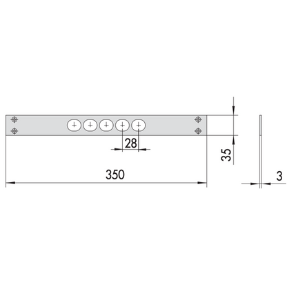 Contropiastra piana in acciaio zincato 35x350x3 mm Cisa
