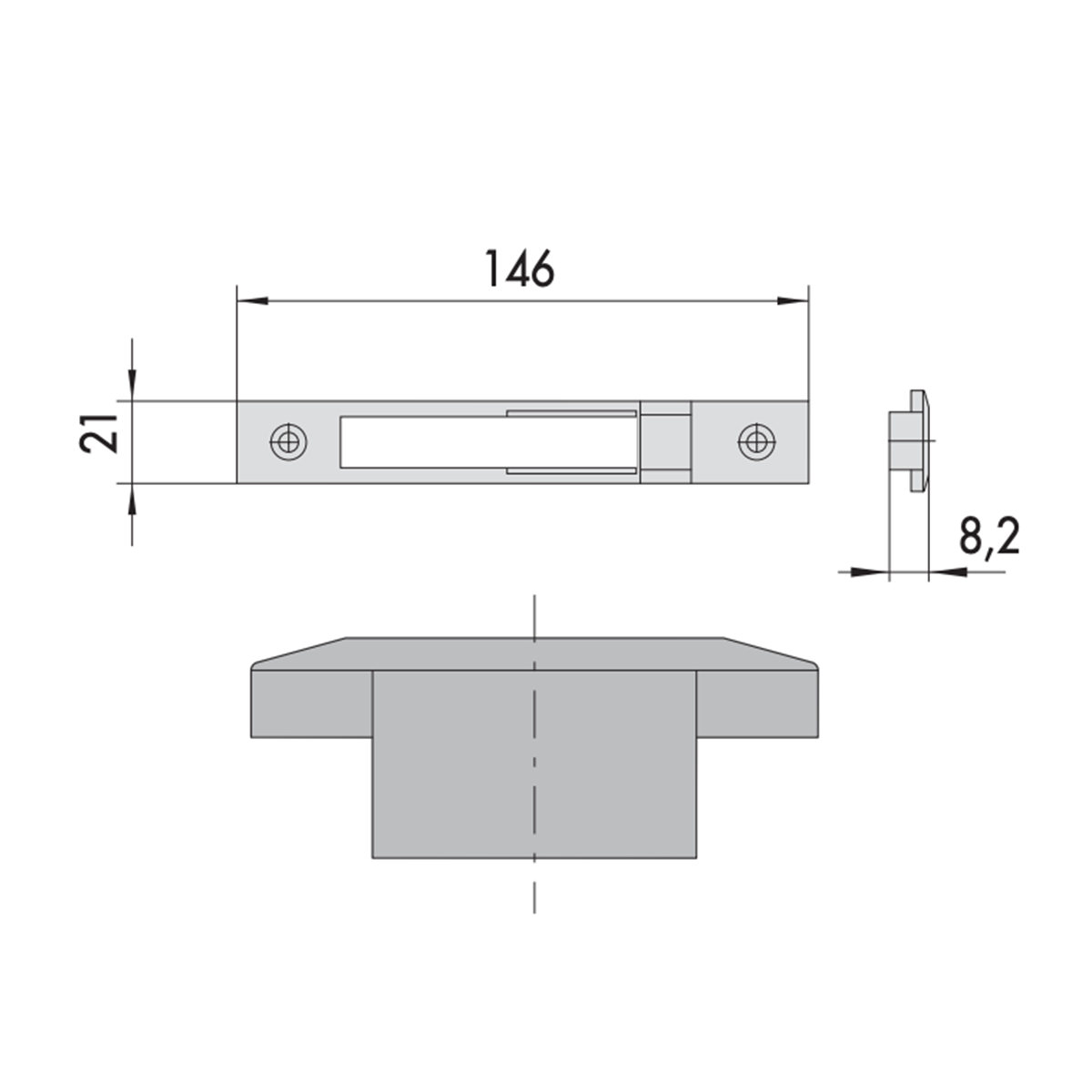 Contropiastra in metallo 21x146x8,2 mm Cisa