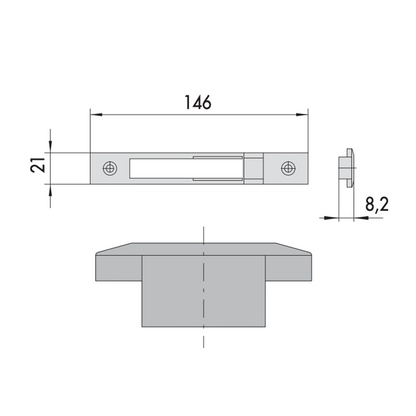Contropiastra in metallo 21x146x8,2 mm Cisa