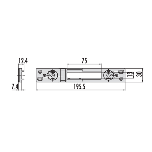 Contropiastra regolabile 30x195x12,4 mm tipo R Cisa