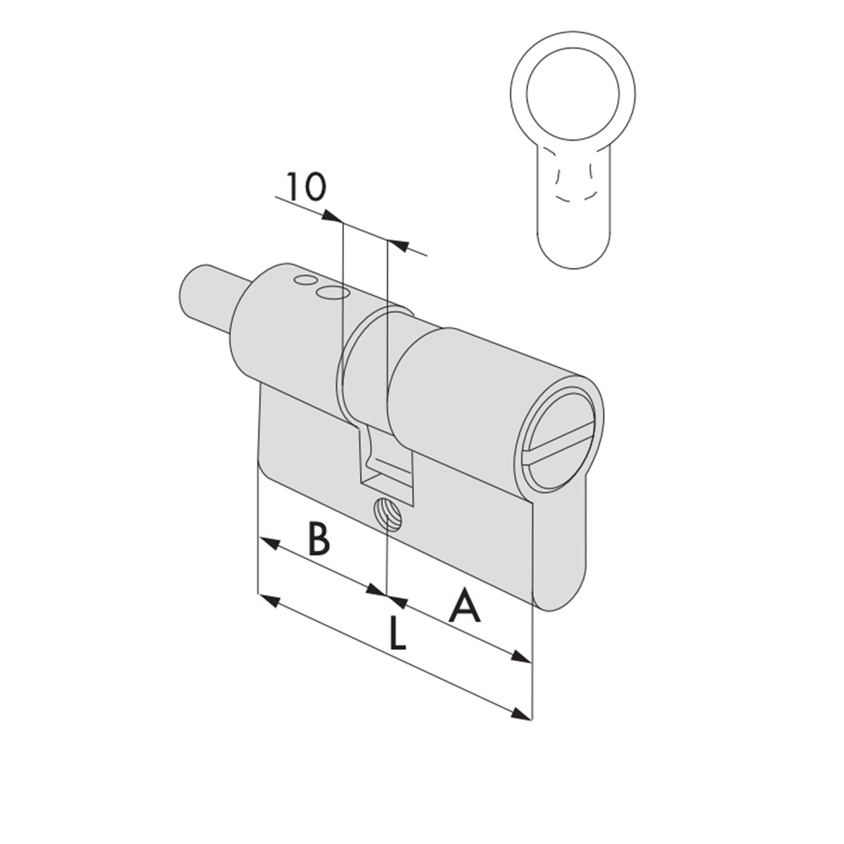 Cilindro a profilo europeo standard Cisa 54 mm (22-10-22)
