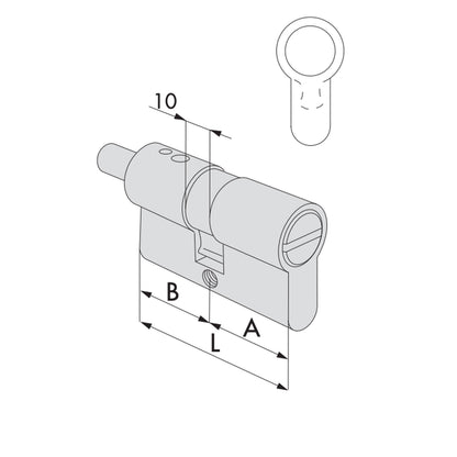 Cilindro a profilo europeo standard Cisa 54 mm (22-10-22)
