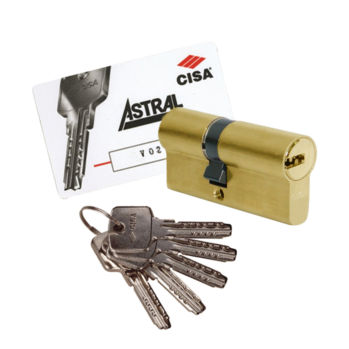 Cilindro a profilo europeo Astral Cisa 109 mm (49,5-10-49,5) incluse 5 chiavi