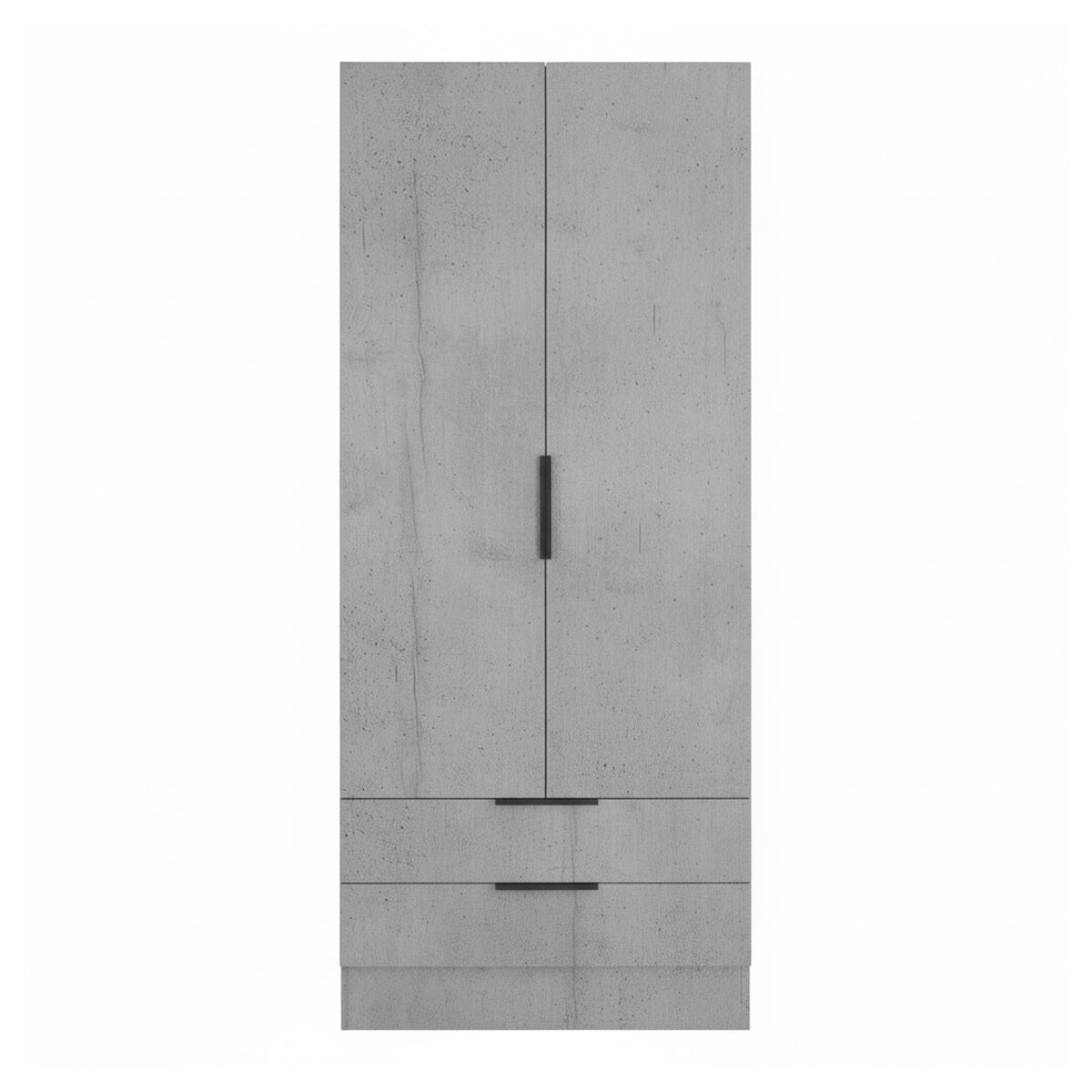 Armadio 82x184h cm grigio cemento con 2 ante e 2 cassetti