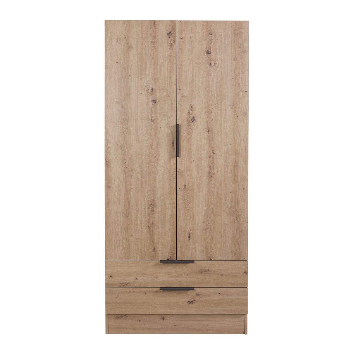 Armadio 82x184h cm rovere artisan con 2 ante e 2 cassetti