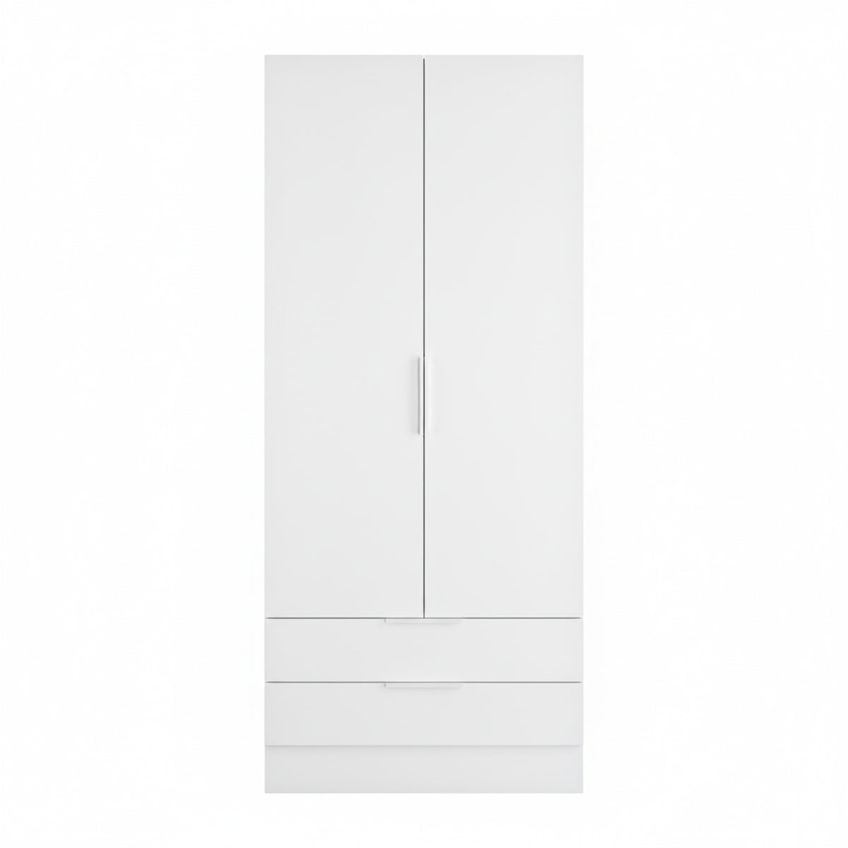 Armadio 82x184h cm bianco opaco con 2 ante e 2 cassetti
