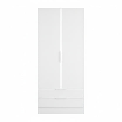 Armadio 82x184h cm bianco opaco con 2 ante e 2 cassetti