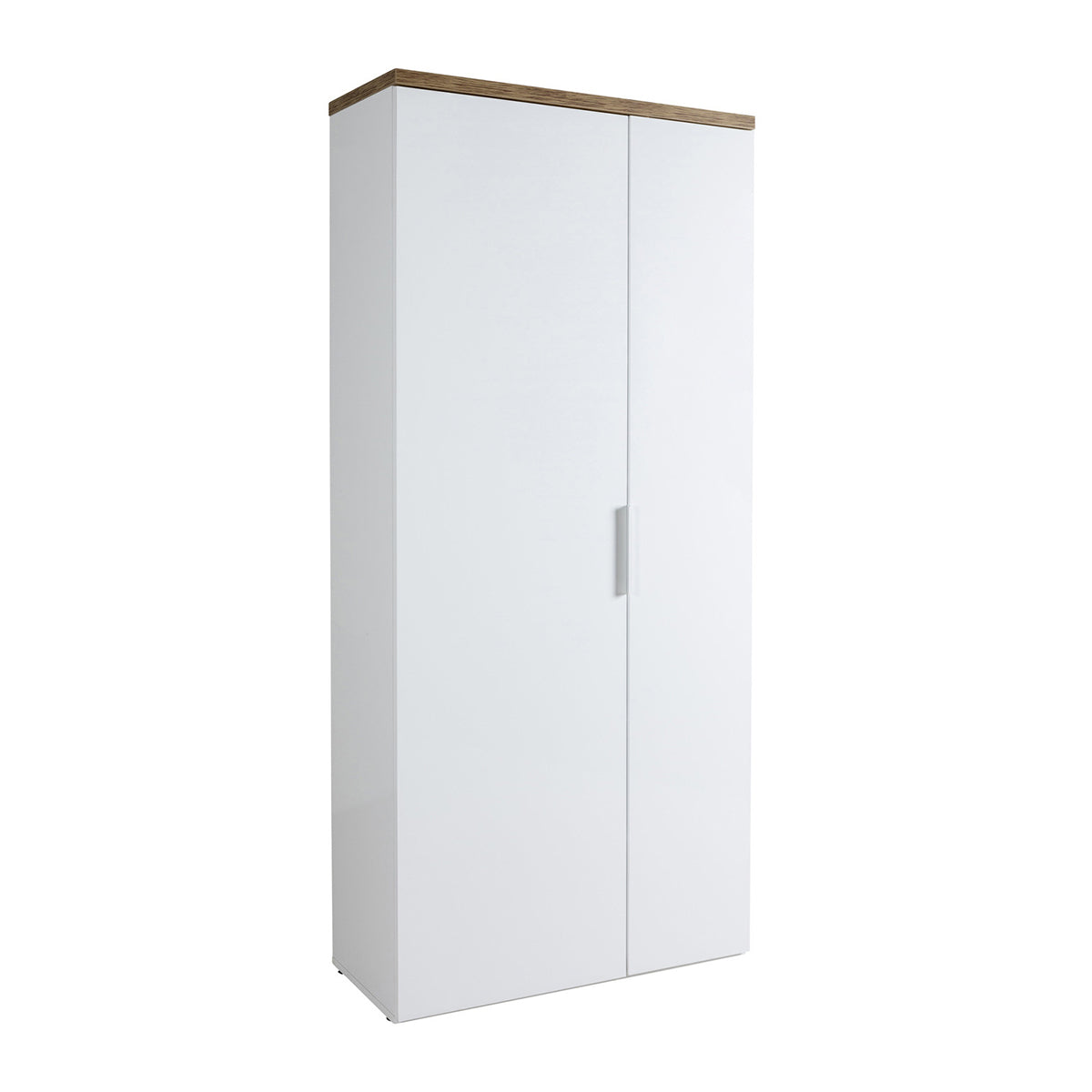 Armadio multiuso 82x189h cm bianco laccato con 2 ante e 6 ripiani