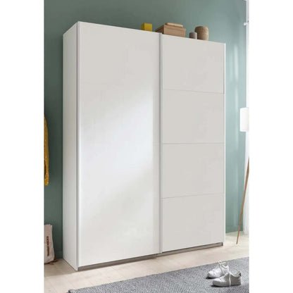 Armadio 2 ante scorrevoli bianco opaco 150x60x223 cm