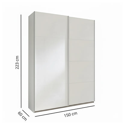 Armadio 150x223h cm bianco opaco con 2 ante scorrevoli