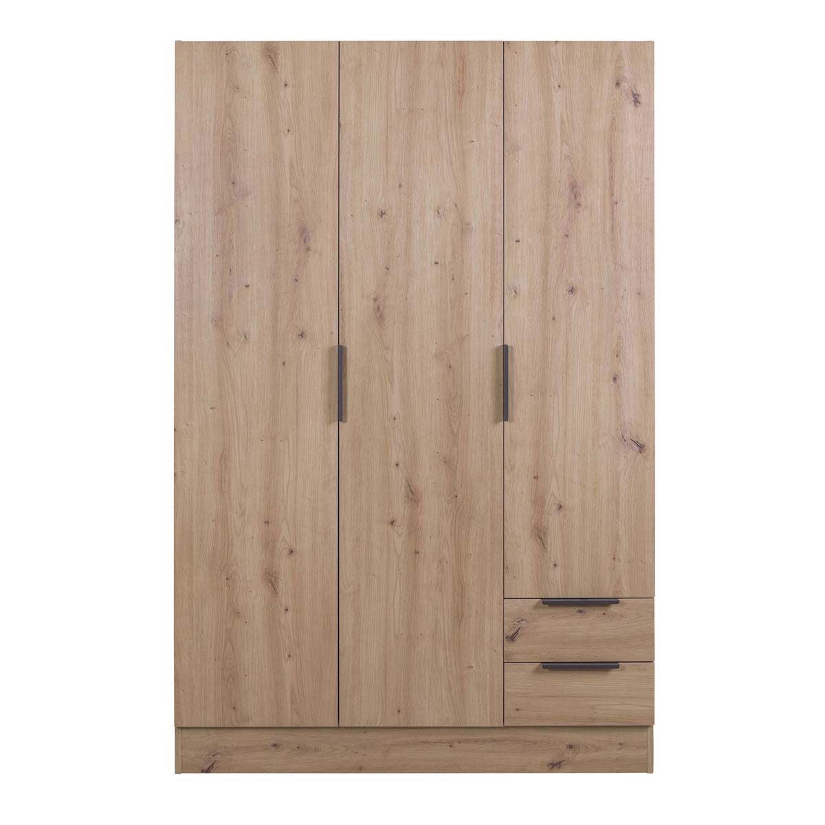 Armadio 120x184h cm rovere con 3 ante e 2 cassetti