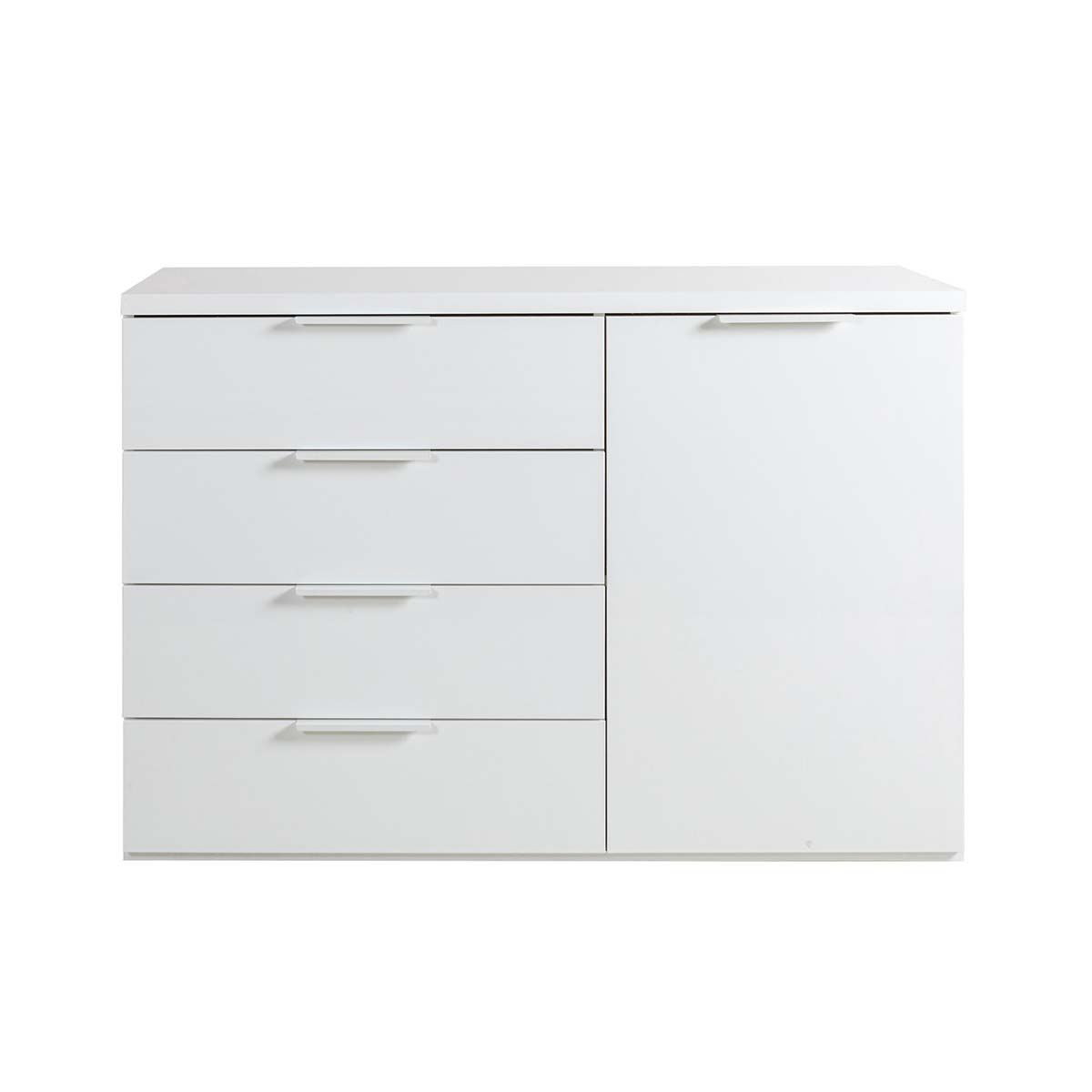 Mobile multiuso 120x82h cm bianco laccato con 1 anta e 4 cassetti