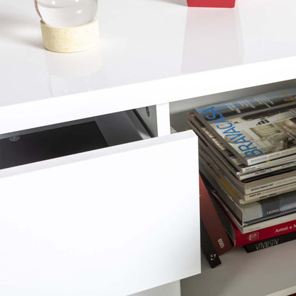 Mobile multiuso 120x82h cm bianco laccato con 1 anta e 4 cassetti