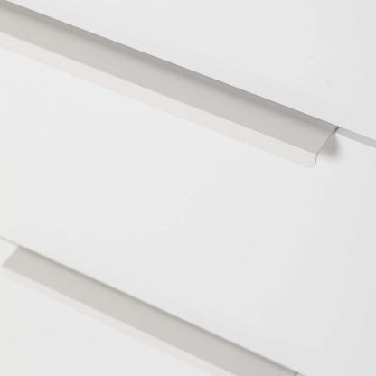 Mobile multiuso 120x82h cm bianco laccato e rovere con 1 anta e 4 cassetti