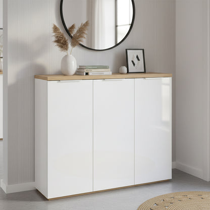 Mobile multiuso 120x102h cm bianco laccato con 3 ante