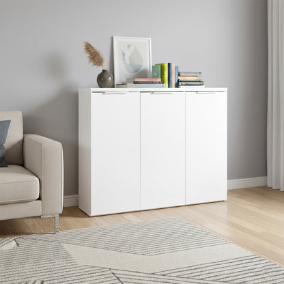 Mobile contenitore 120x102h cm bianco laccato con 3 ante