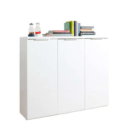 Mobile contenitore 120x102h cm bianco laccato con 3 ante