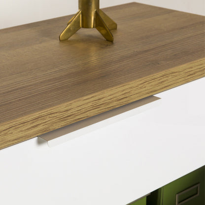 Mobile multiuso 82x102h cm bianco e rovere con 2 ante e 1 cassetto