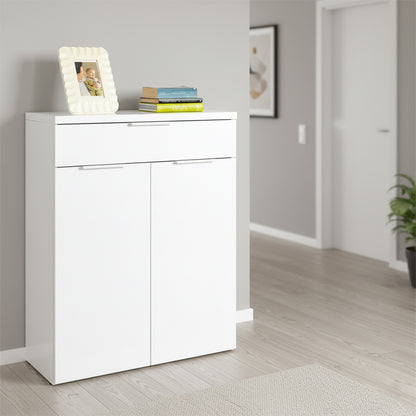 Mobile multiuso 82x102h cm bianco laccato con 2 ante e 1 cassetto