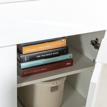 Mobile multiuso 82x102h cm bianco laccato con 2 ante e 1 cassetto