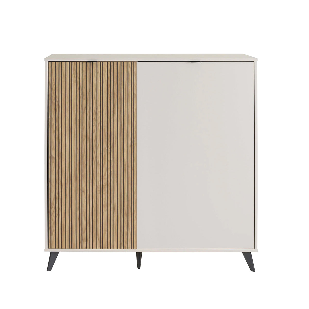 Mobile multiuso 120x126h cm cashmere/rovere cannettato con 2 ante