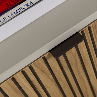 Mobile porta tv 183x64h cm cashmere/rovere cannettato con 1 anta e 2 cassetti