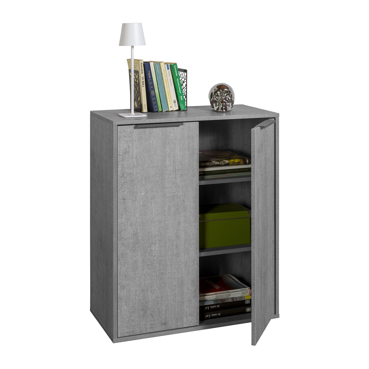 Mobile multiuso 72x87h cm cemento con 2 ante