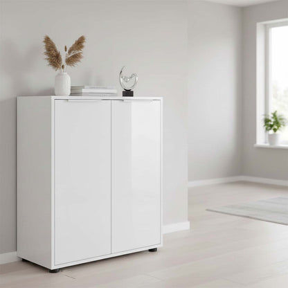 Mobile multiuso 72x87h cm bianco laccato con 2 ante