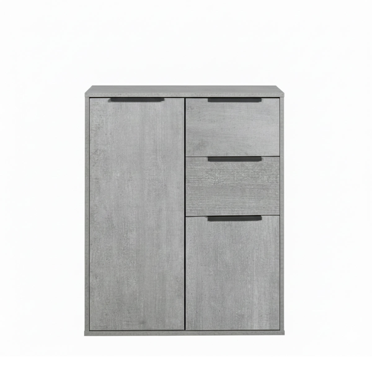 Mobile multiuso 72x87h cm cemento con 2 ante e 2 cassetti