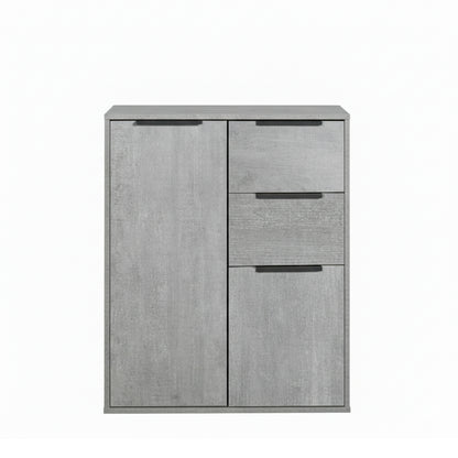 Mobile multiuso 72x87h cm cemento con 2 ante e 2 cassetti