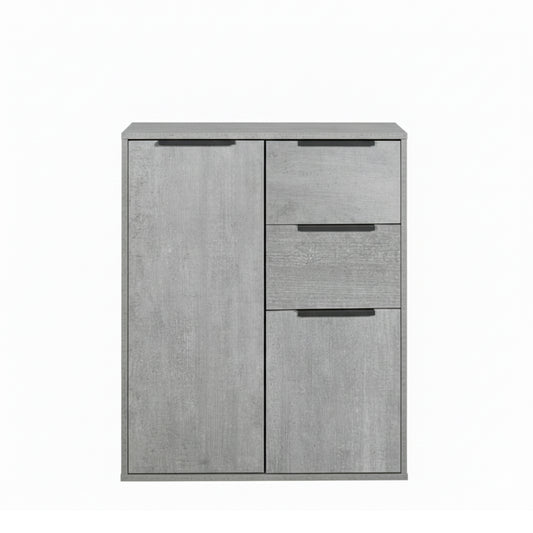 Mobile multiuso 72x87h cm cemento con 2 ante e 2 cassetti