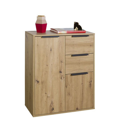 Mobile multiuso 72x88h cm rovere con 2 ante e 2 cassetti