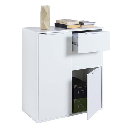 Mobile multiuso 72x87h cm bianco laccato con 2 ante e 2 cassetti
