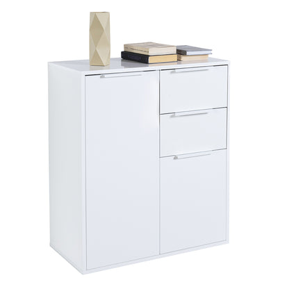 Mobile multiuso 72x87h cm bianco laccato con 2 ante e 2 cassetti