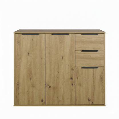 Mobile multiuso 106x87h cm rovere con 3 ante e 2 cassetti