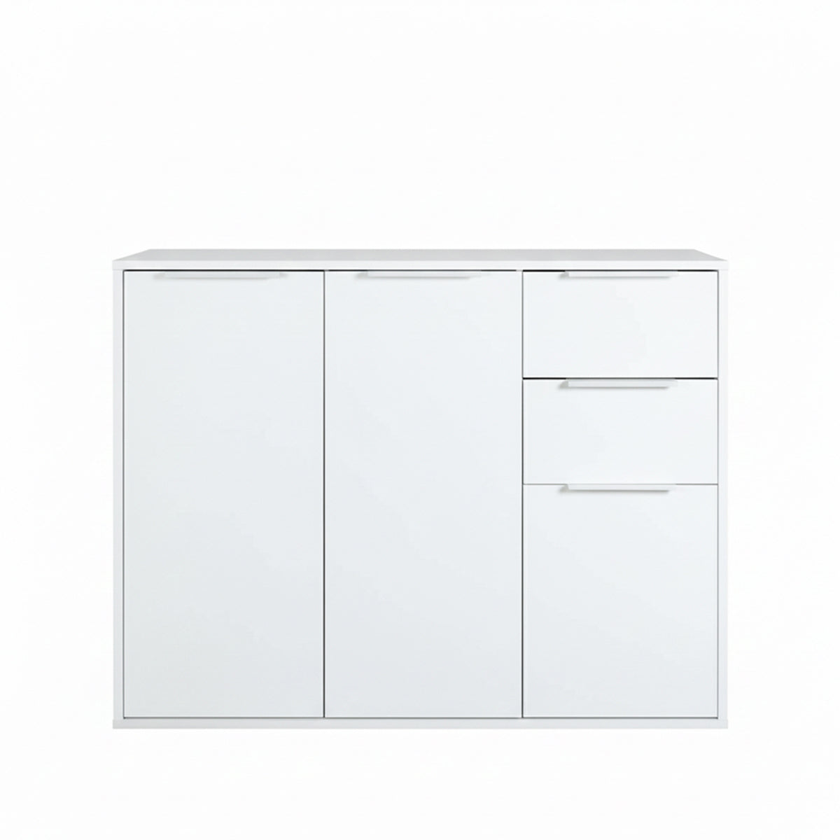 Mobile multiuso 106x87h cm bianco con 3 ante e 2 cassetti