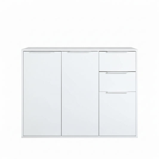 Mobile multiuso 106x87h cm bianco con 3 ante e 2 cassetti