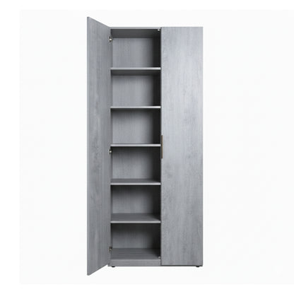 Armadio a colonna 69x198h cm cemento con 2 ante e 5 ripiani