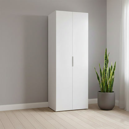 Armadio a colonna 69x198h cm bianco con 2 ante e 5 ripiani