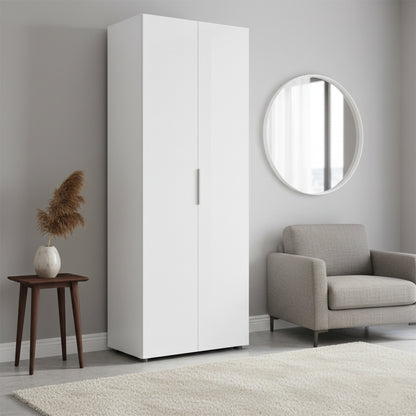 Armadio a colonna 69x181h cm bianco laccato con 2 ante