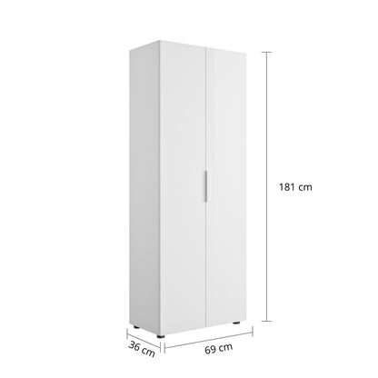 Armadio a colonna 69x181h cm bianco laccato con 2 ante