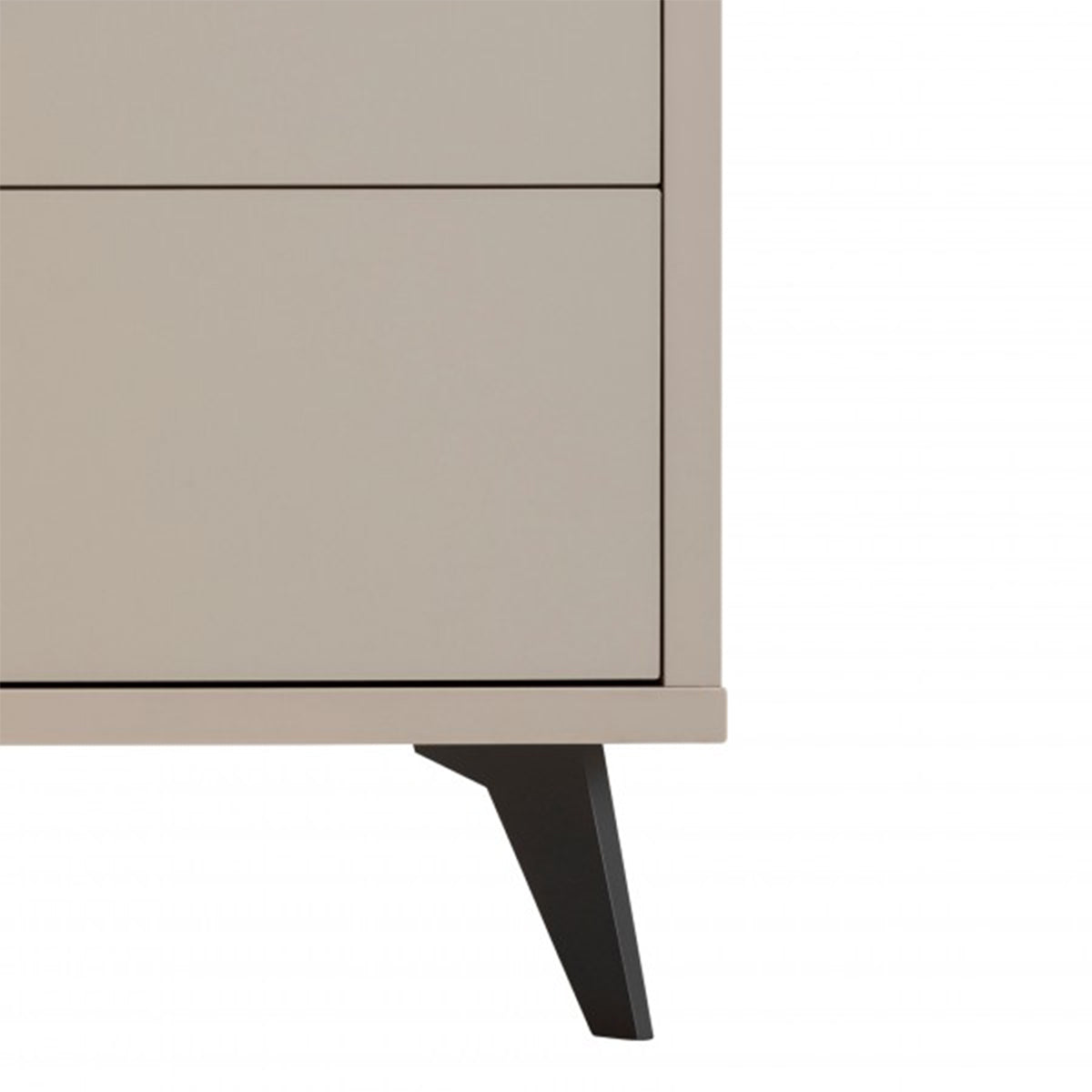 Cassettiera 92x95h cm cashmere/rovere cannettato con 3 cassetti e 1 vano