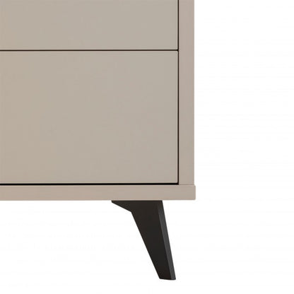 Cassettiera 92x95h cm cashmere/rovere cannettato con 3 cassetti e 1 vano