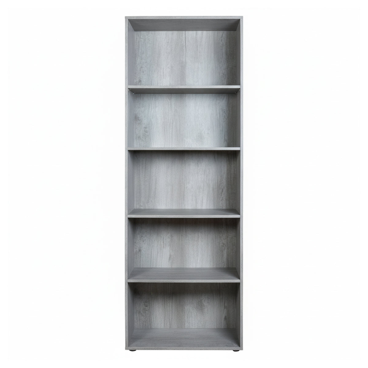 Libreria salvaspazio 68x200h cm grigio cemento con 4 ripiani regolabili