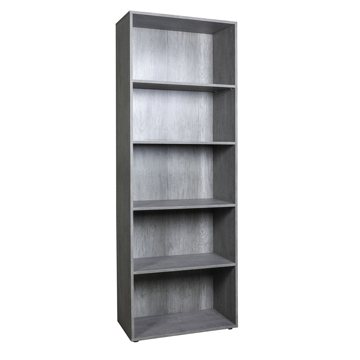 Libreria salvaspazio 68x200h cm grigio cemento con 4 ripiani regolabili